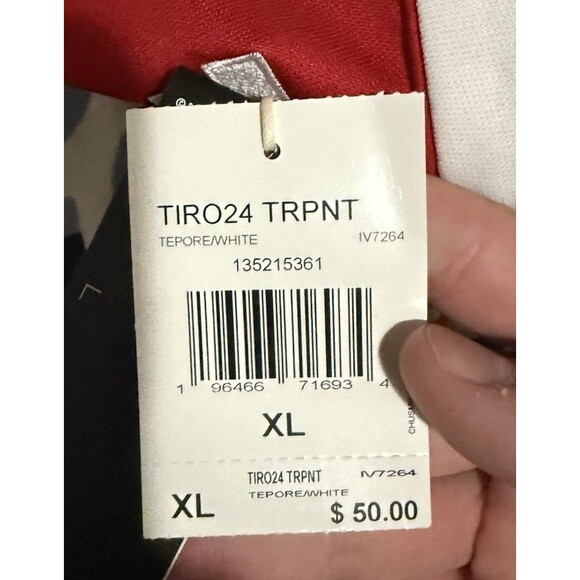 Adidas Tiro 24 Track Pants Red & White Soccer Training IV7264 Men’s Size XL NWT - Picture 6 of 6